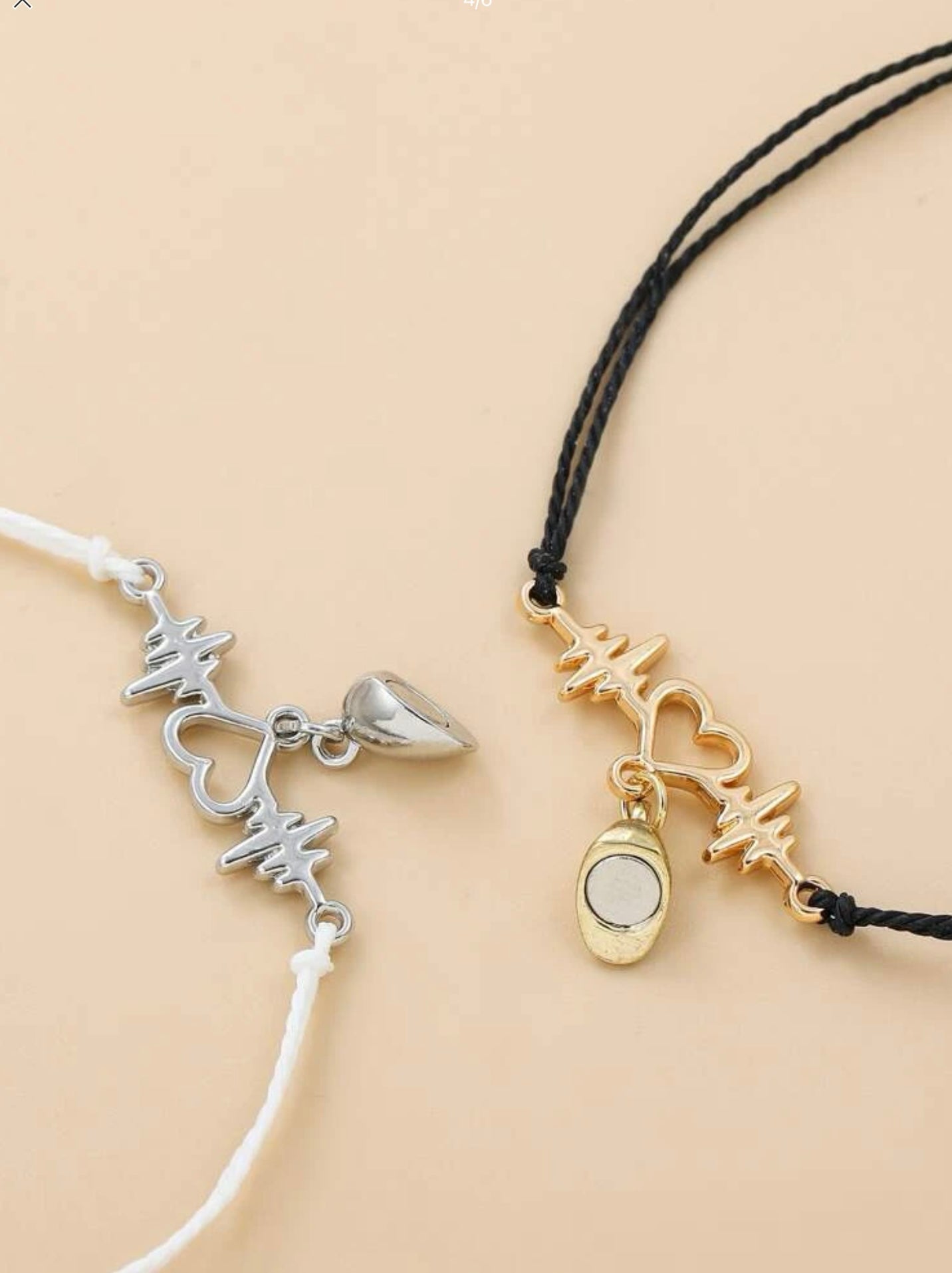 Couples Heartbeat Magnetic Bracelet