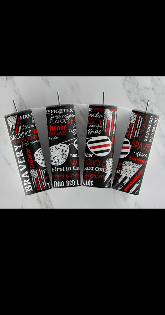 Thin Red Line Sublimation Tumbler