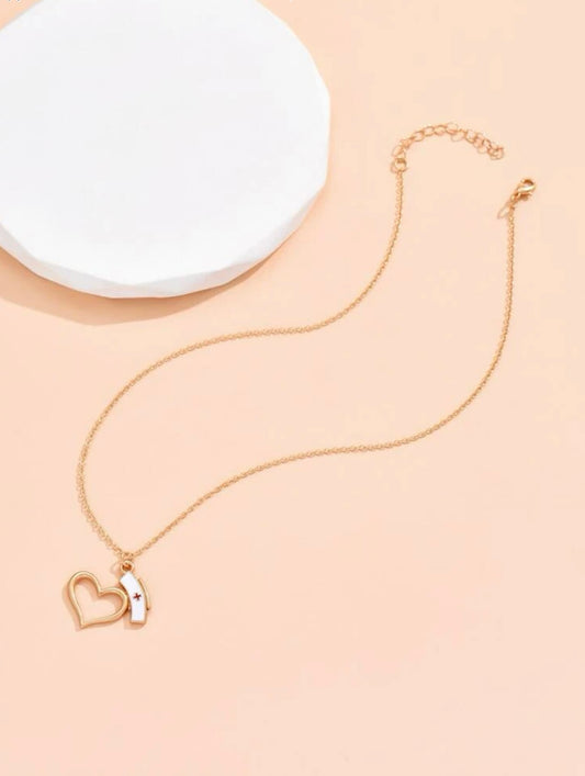 Heart and Nurse Cap Necklace
