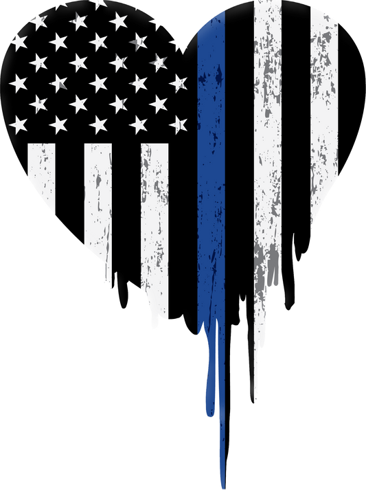 Thin Blue Line Heart Sticker