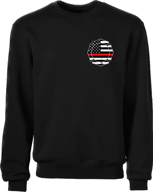 Thin Red Line Fireman Shield Crewneck Sweatshirt