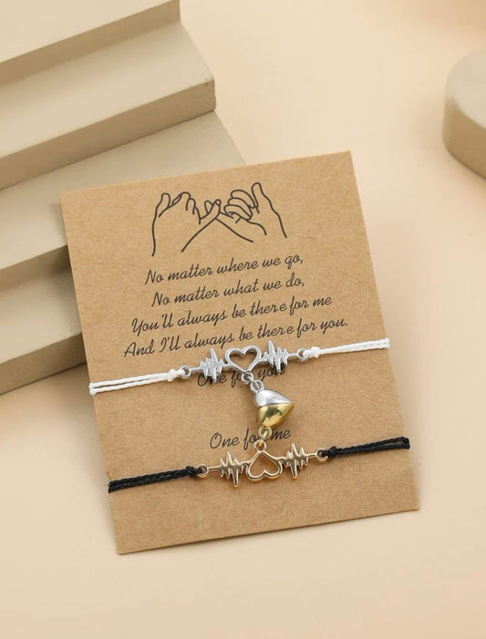 Couples Heartbeat Magnetic Bracelet