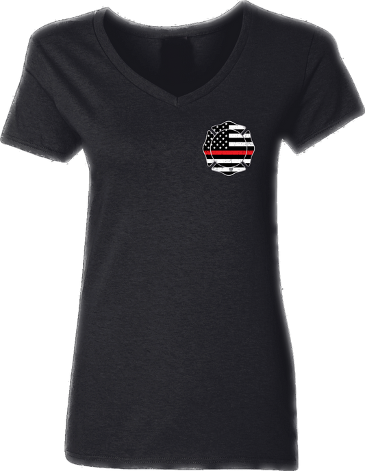 Women’s Red Line Fireman Shield V-Neck