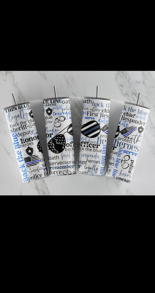Thin Blue Line Sublimation Tumbler