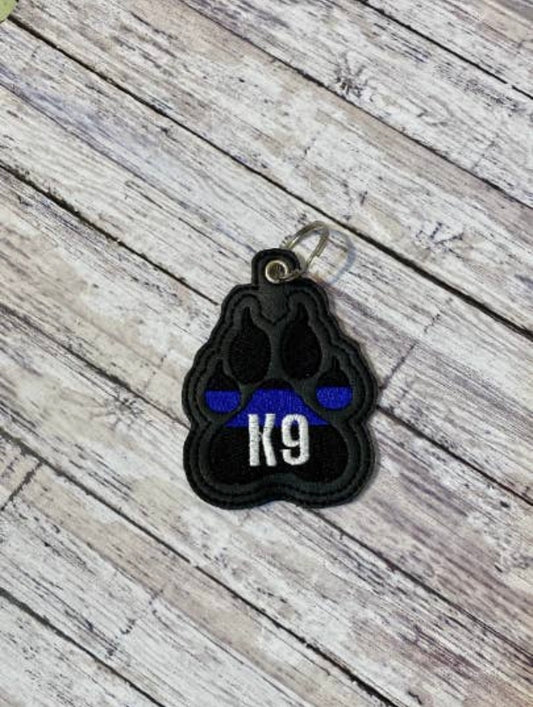 K9 Thin Blue Line Key Chain
