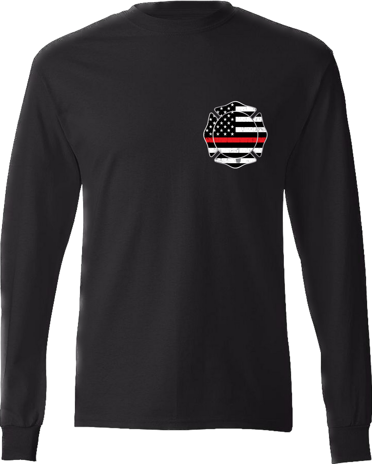 Thin Red Line Fireman Shield Long Sleeve T-Shirt