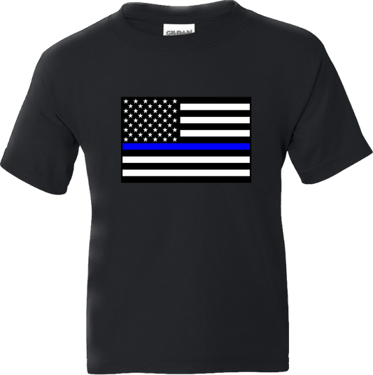 Youth’s Thin Blue Line United States Flag Short Sleeve