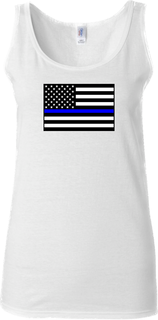 Women’s Thin Blue Line United States Flag Tank Top