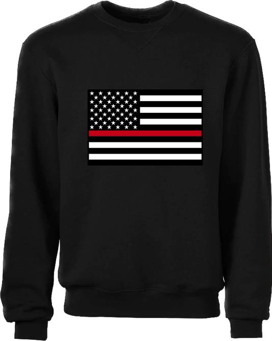 Thin Red Line American Flag Crewneck Sweatshirt