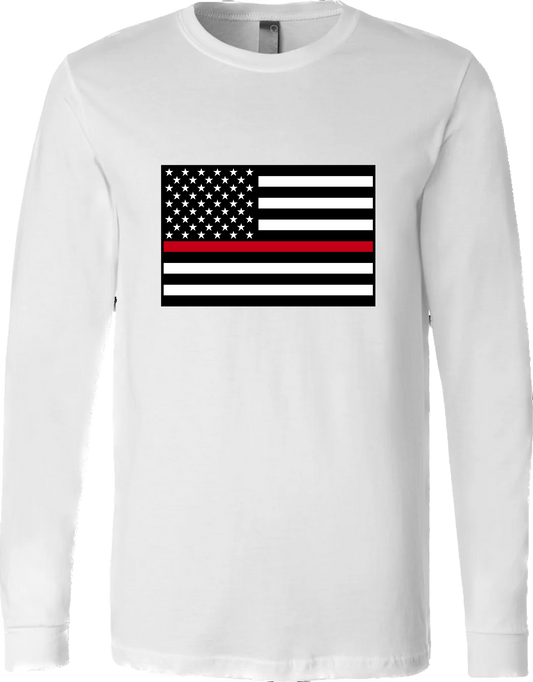 Thin Red Line American Flag Long Sleeve T-Shirt