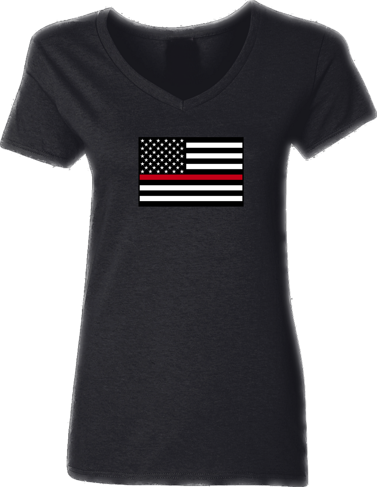 Women’s Thin Red Line American Flag V-Neck