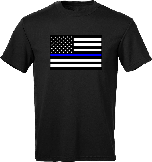 Men’s Thin Blue Line American Flag Short Sleeve