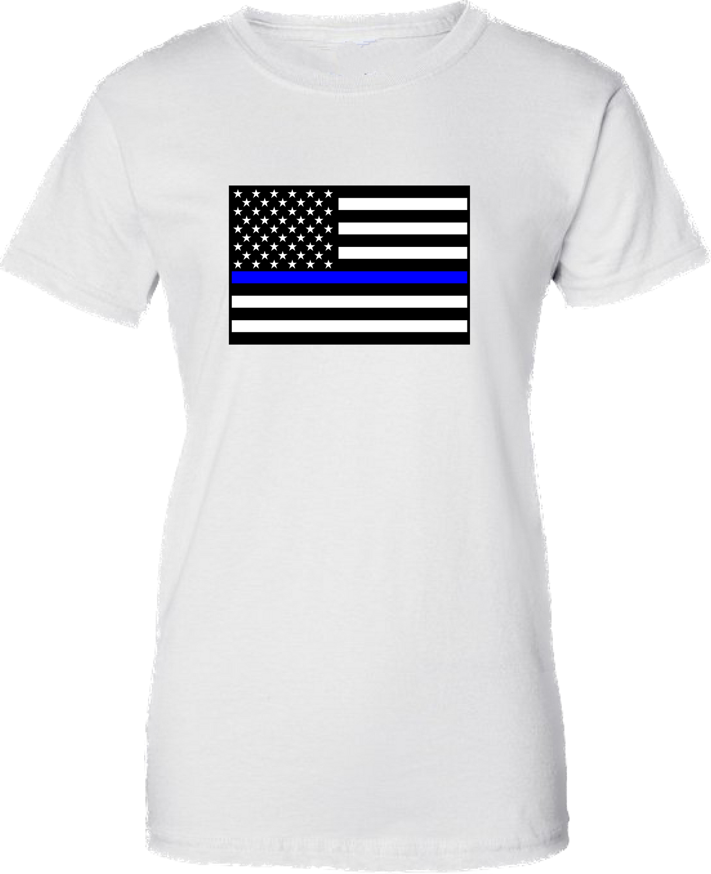 Women’s Thin Blue Line American Flag Short Sleeve