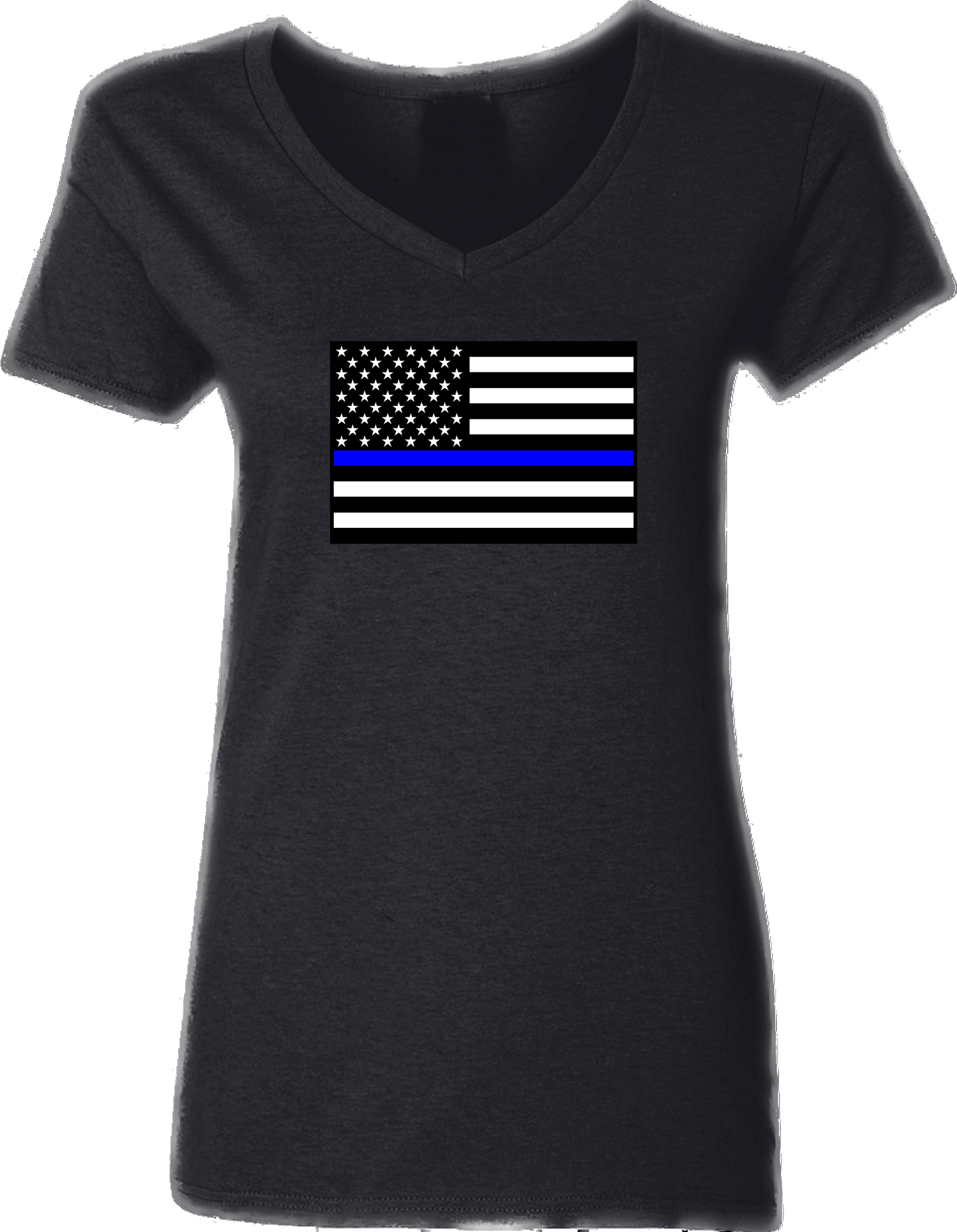 Women’s Thin Blue Line American Flag V-Neck