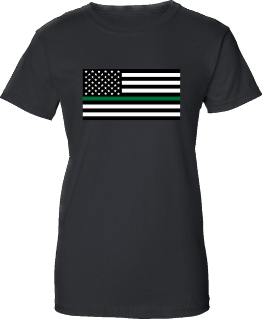 Women’s Thin Green Line American Flag Short Sleeve