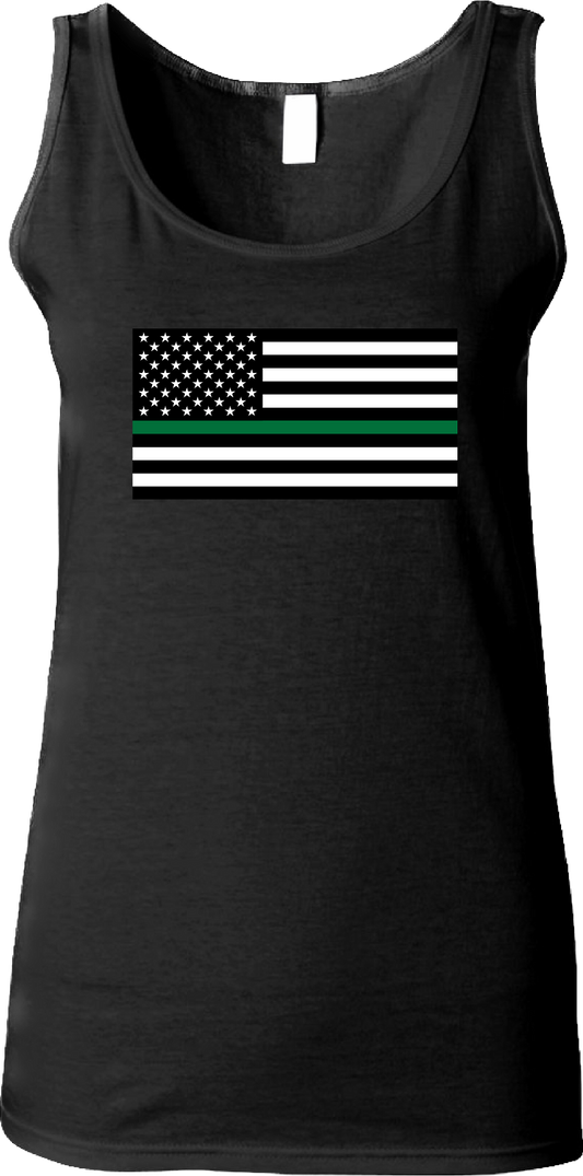 Women’s Thin Green Line United States Flag Tank Top
