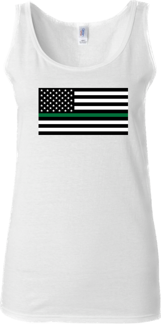Women’s Thin Green Line United States Flag Tank Top