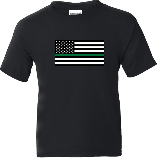 Youth’s Thin Green Line United States Flag Short Sleeve