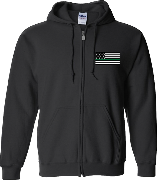 Thin Green Line United States Flag Zip-Up Jacket