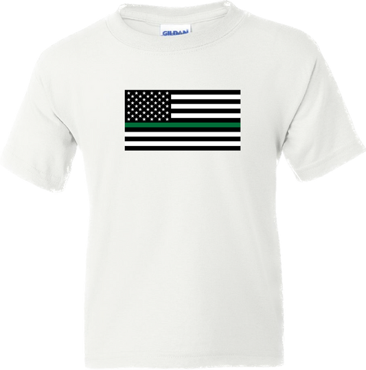 Youth’s Thin Green Line United States Flag Short Sleeve