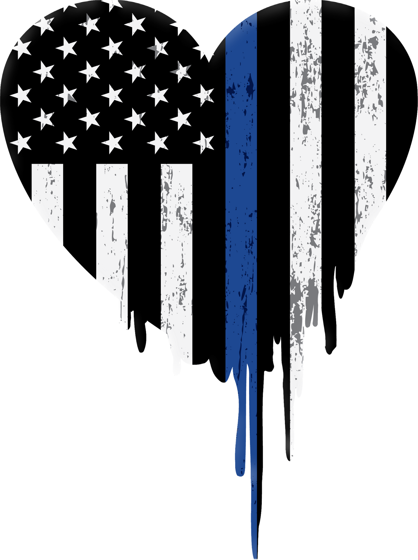 Thin Blue Line Heart Sticker