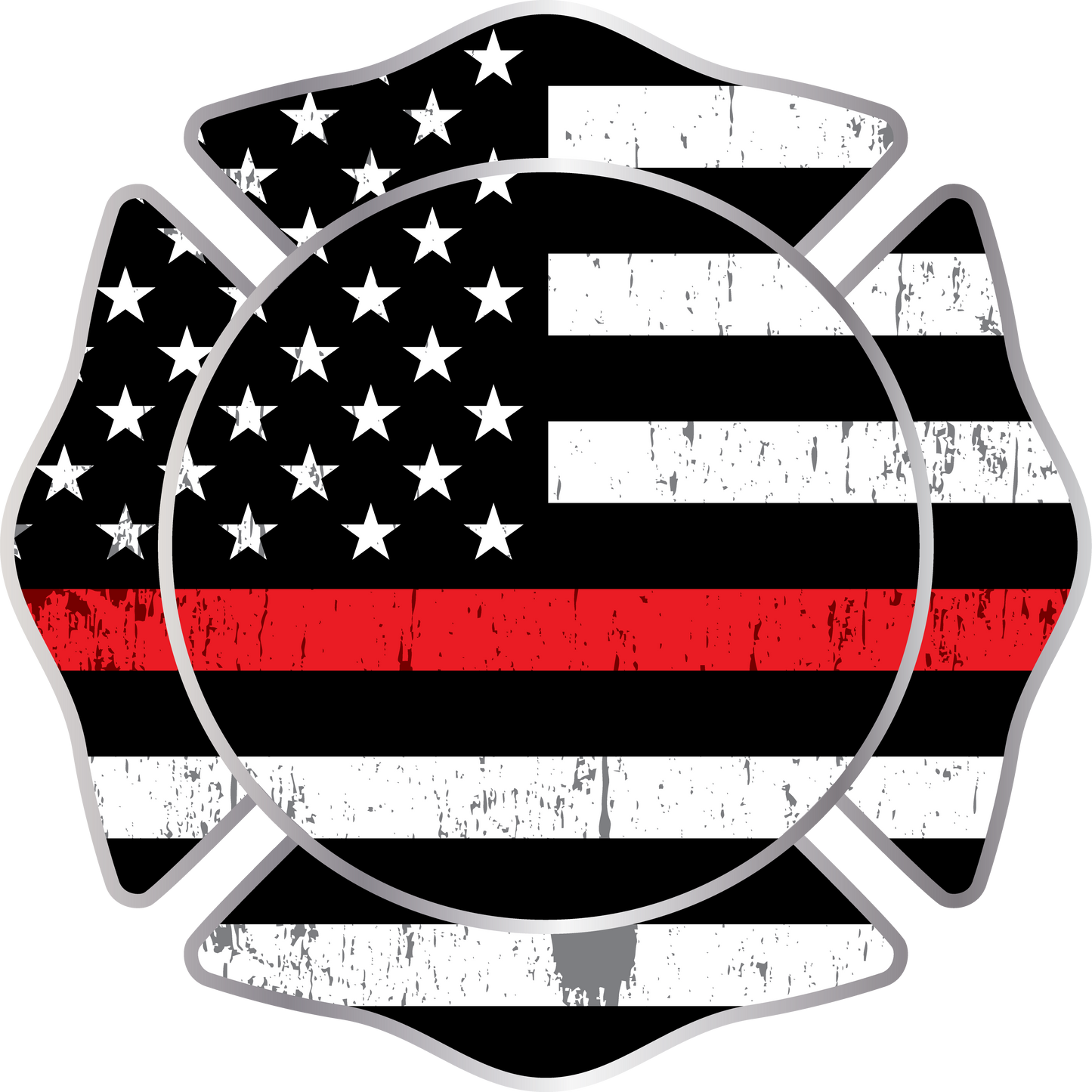 Thin Red Line Firefighter Shield Sticker