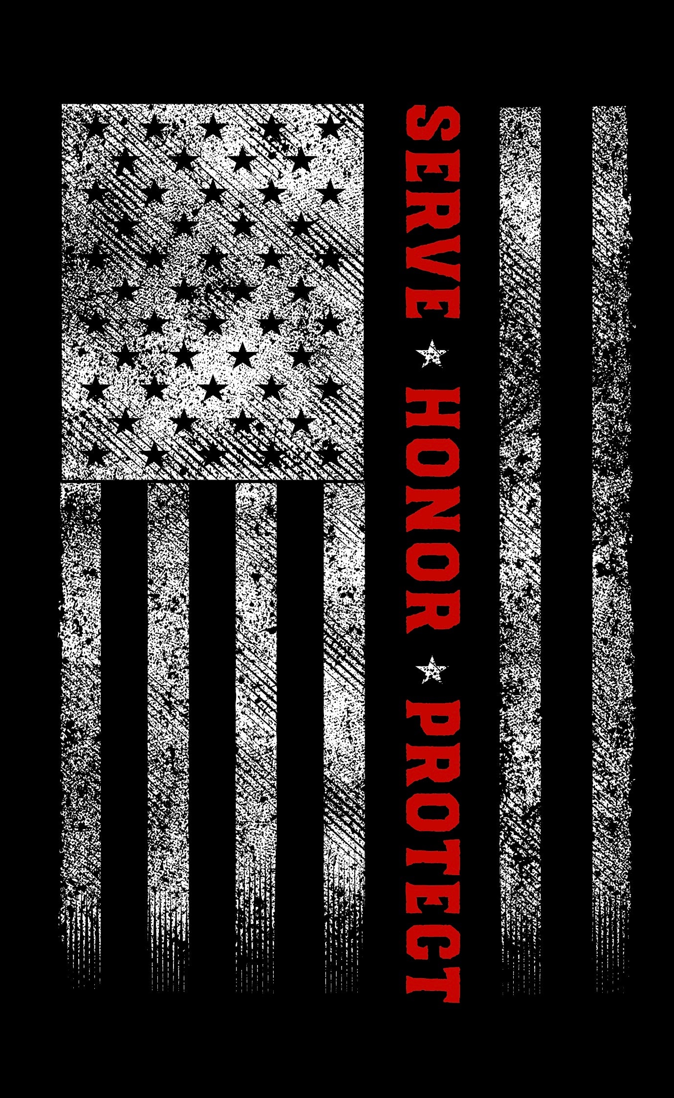 Serve, Honor and Protect American Flag Sticker