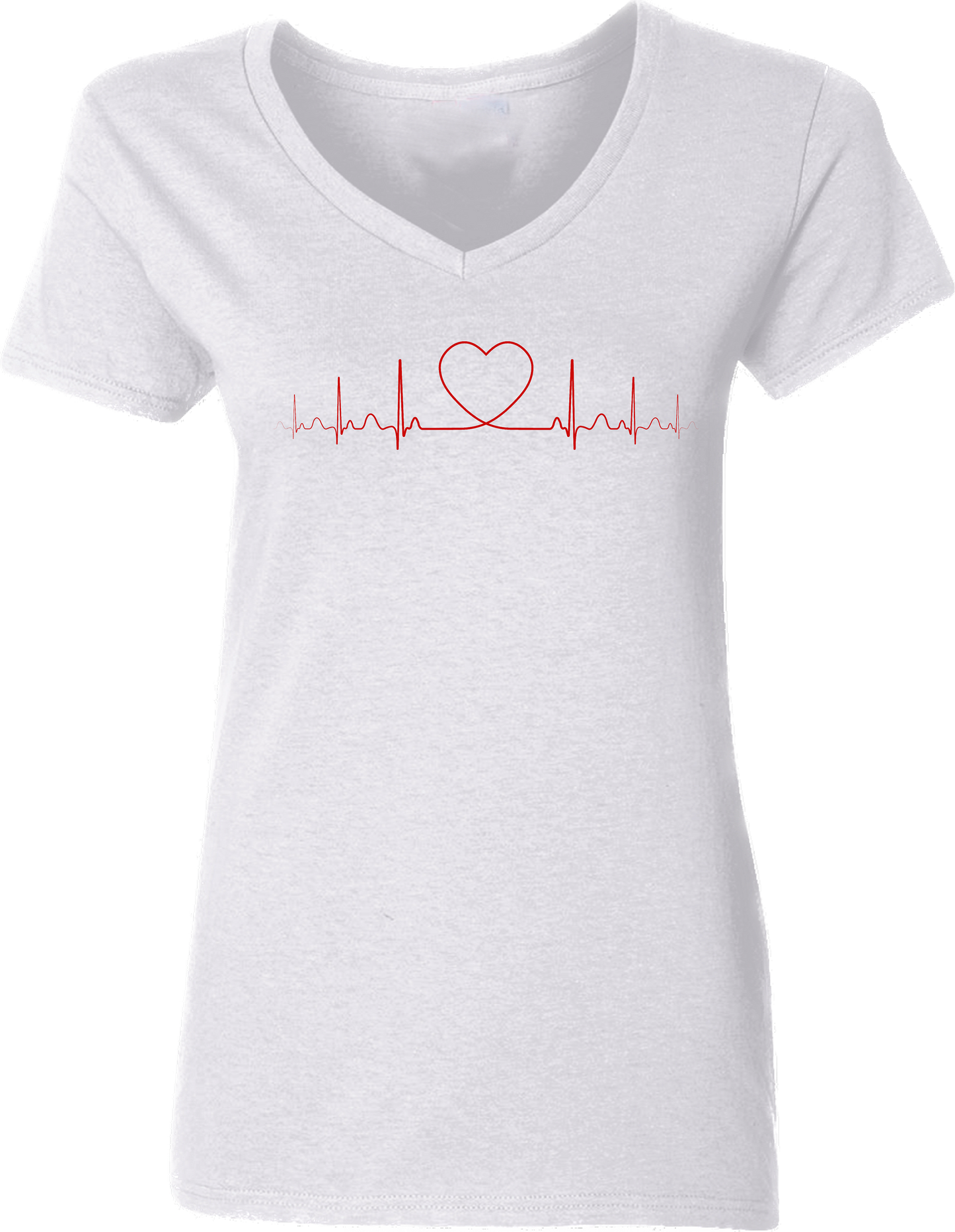 Women’s V-Neck T-shirt with Heartbeat Rhythm