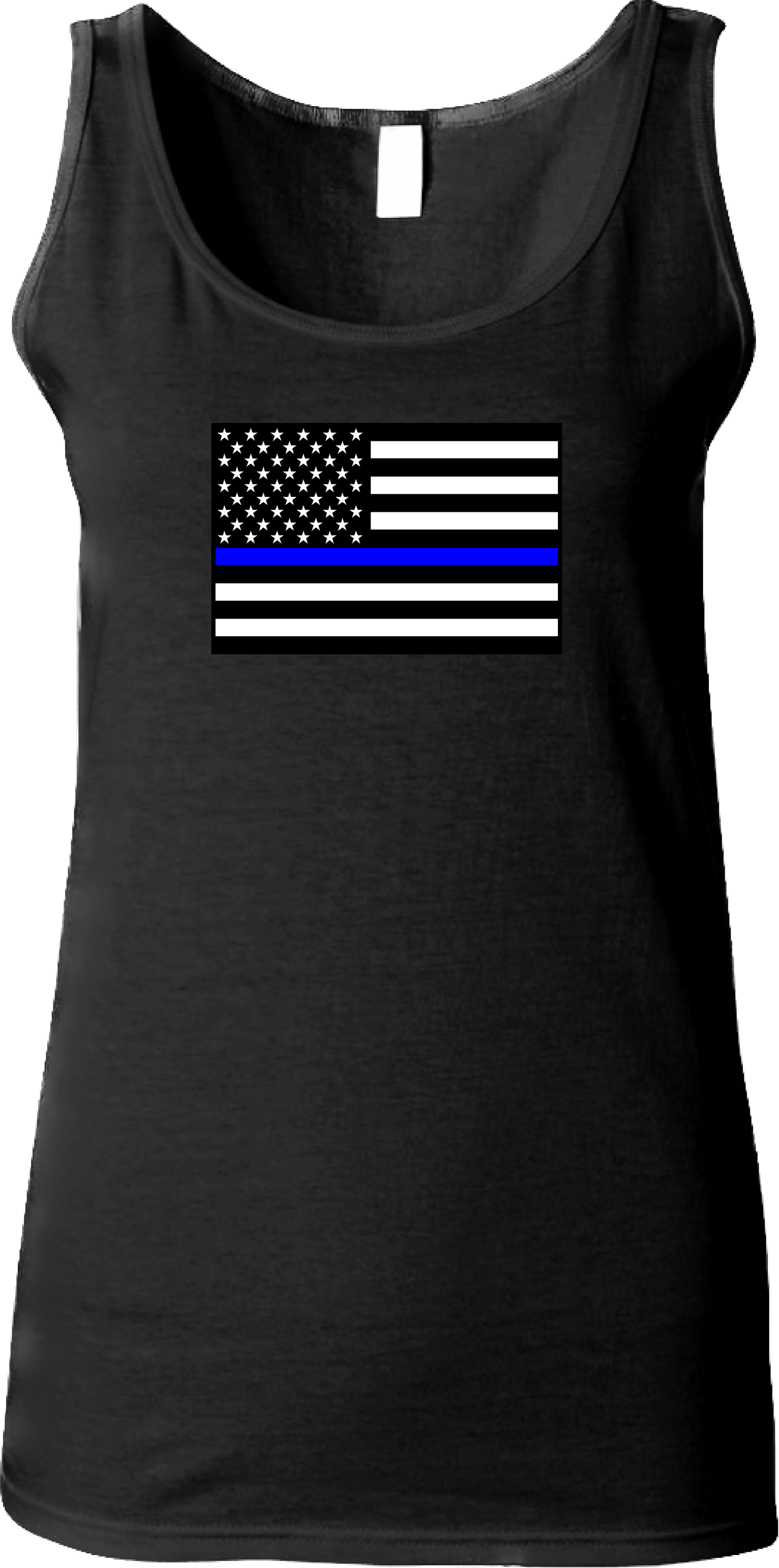 Women’s Thin Blue Line United States Flag Tank Top