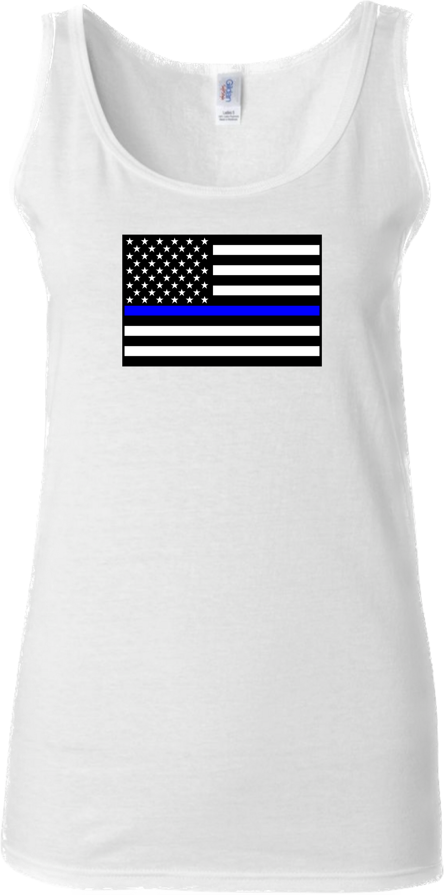 Women’s Thin Blue Line United States Flag Tank Top