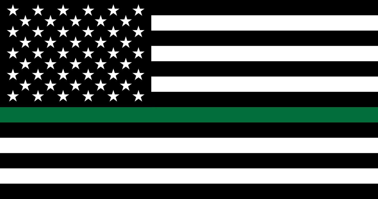 Thin Green Line American Flag Sticker