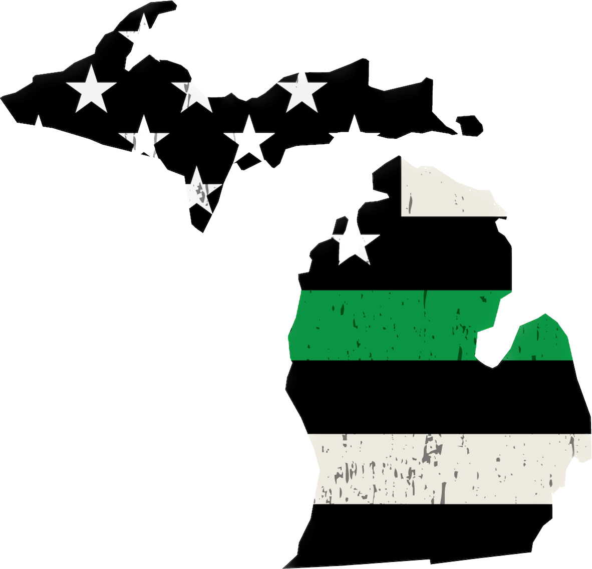 State of Michigan Thin Green Line Sticker