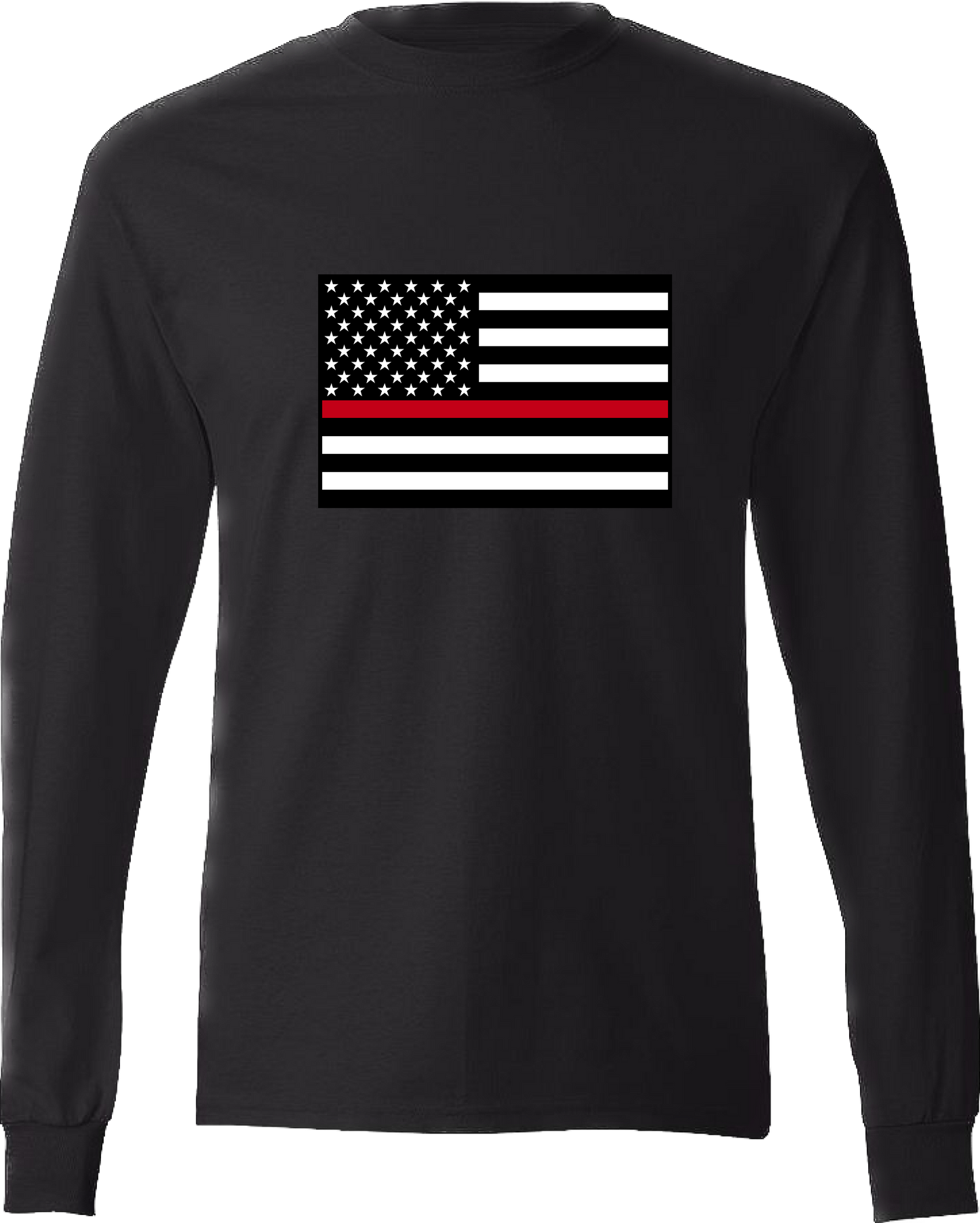 Thin Red Line American Flag Long Sleeve T-Shirt
