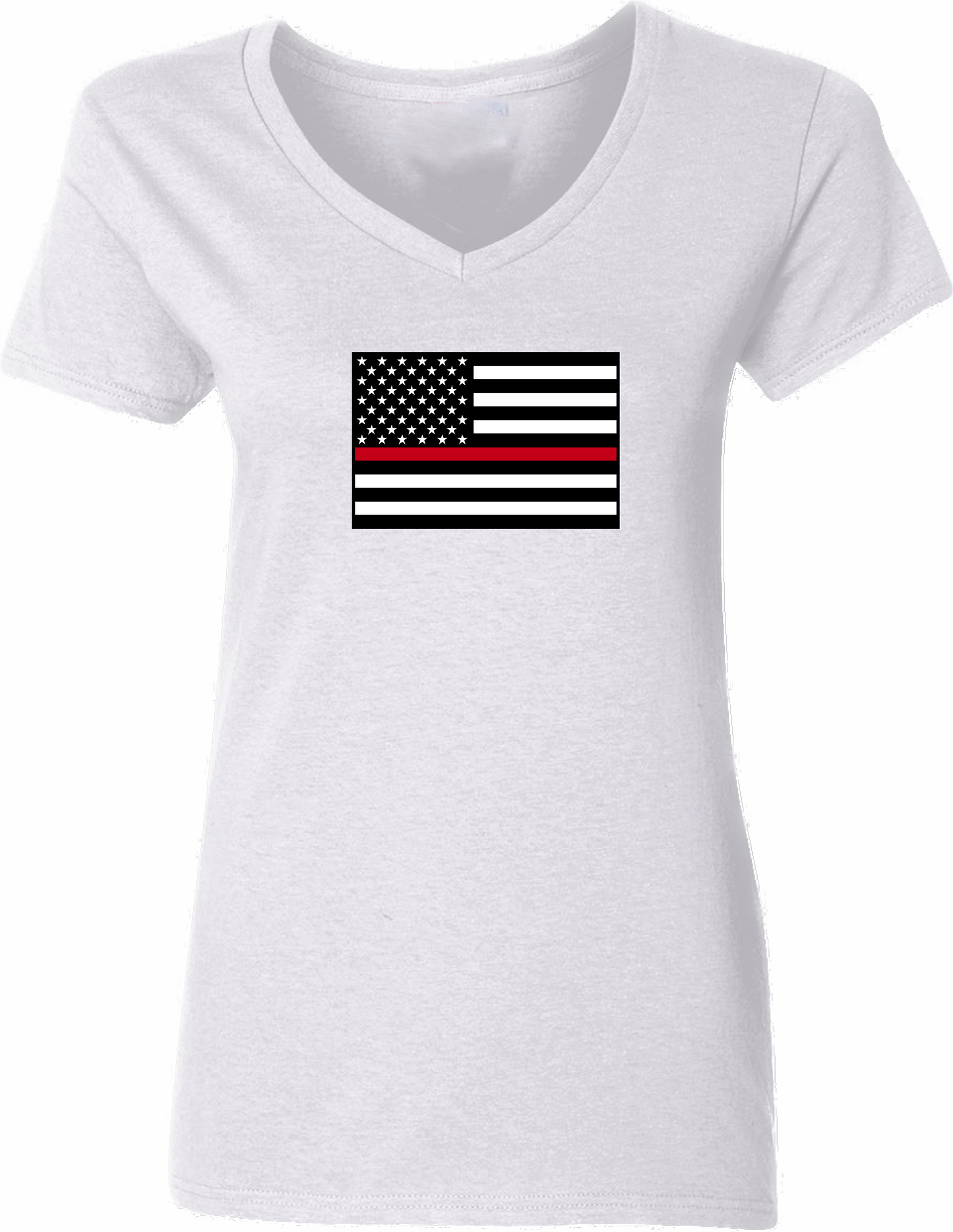 Women’s Thin Red Line American Flag V-Neck