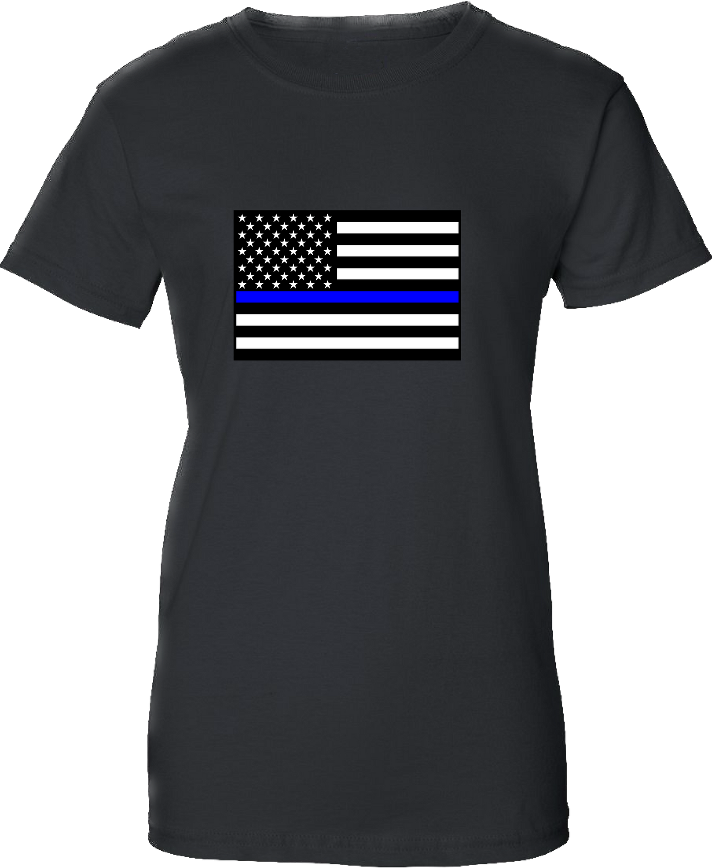 Women’s Thin Blue Line American Flag Short Sleeve