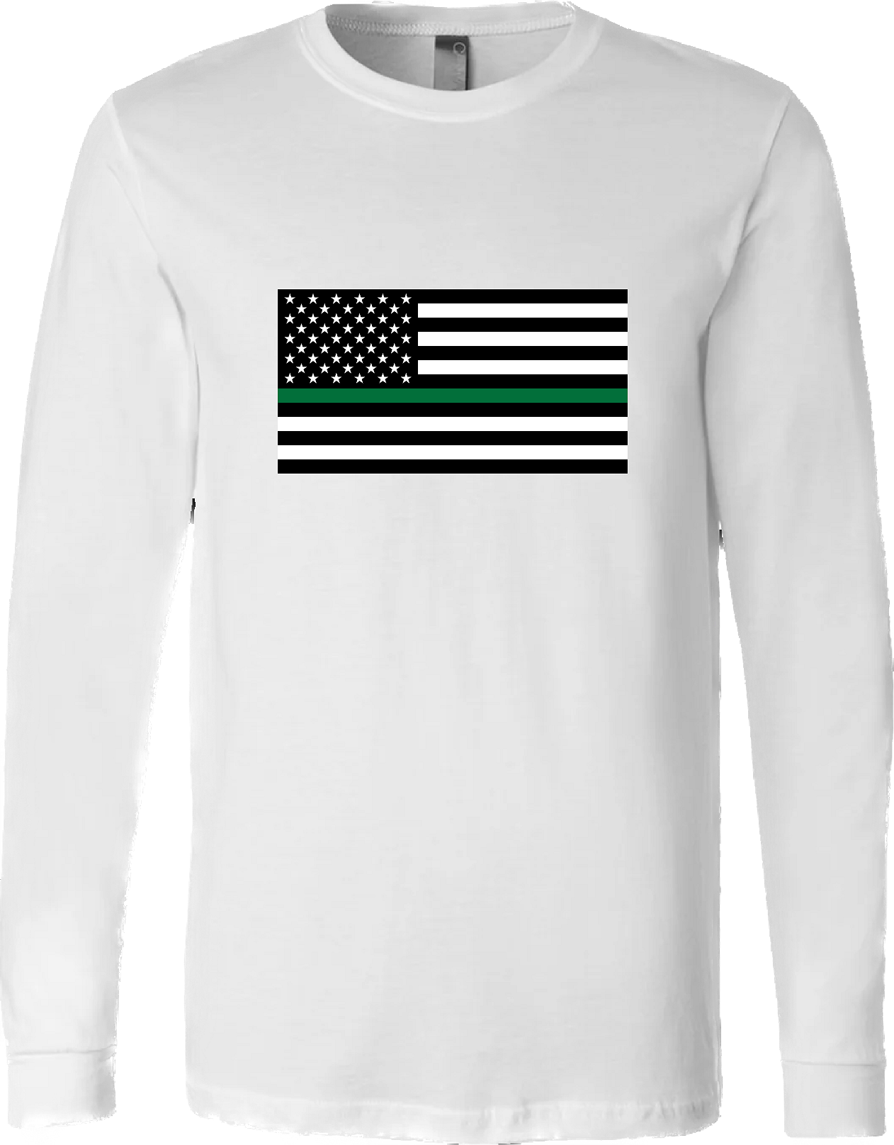 Thin Green Line American Flag Long Sleeve T-Shirt