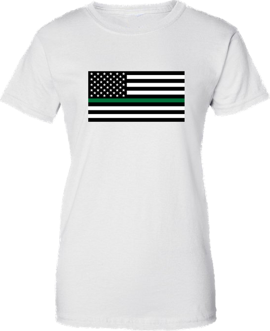 Women’s Thin Green Line American Flag Short Sleeve