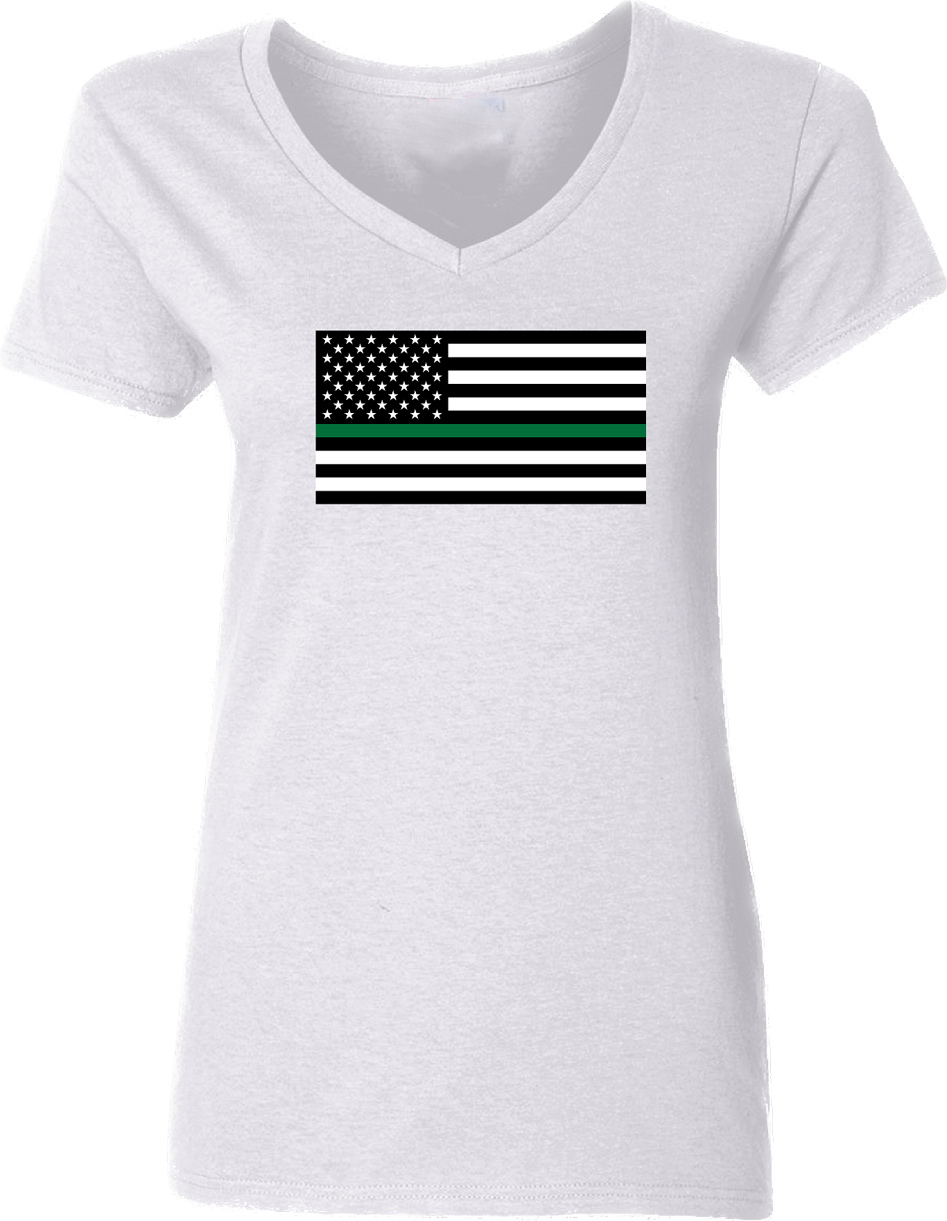 Women’s Thin Green Line American Flag V-Neck