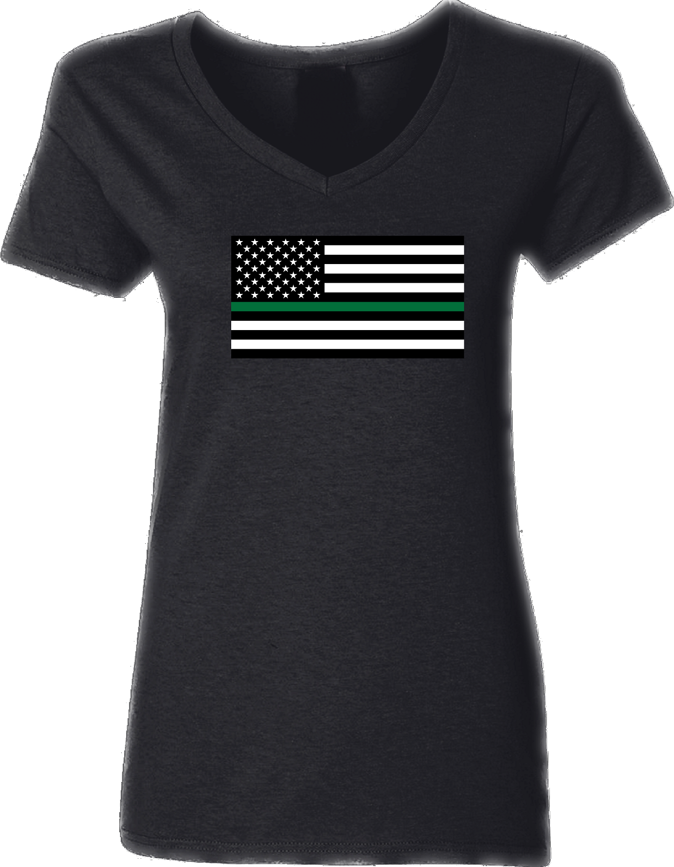 Women’s Thin Green Line American Flag V-Neck