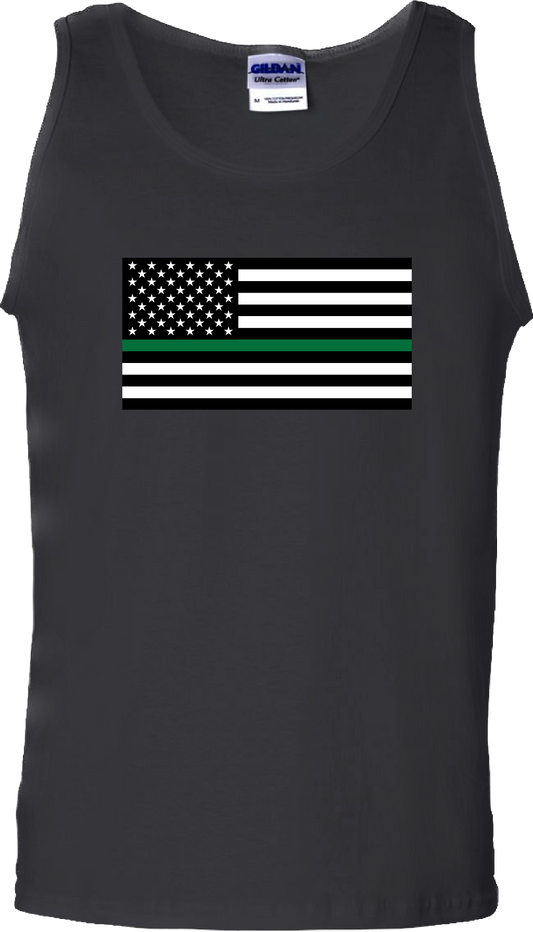 Men’s Thin Green Line United States Flag Tank Top